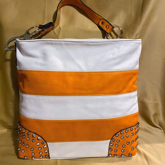 NWOT EMILY RHINESTONE STRIPE HOBO BAG - Picture 9 of 14